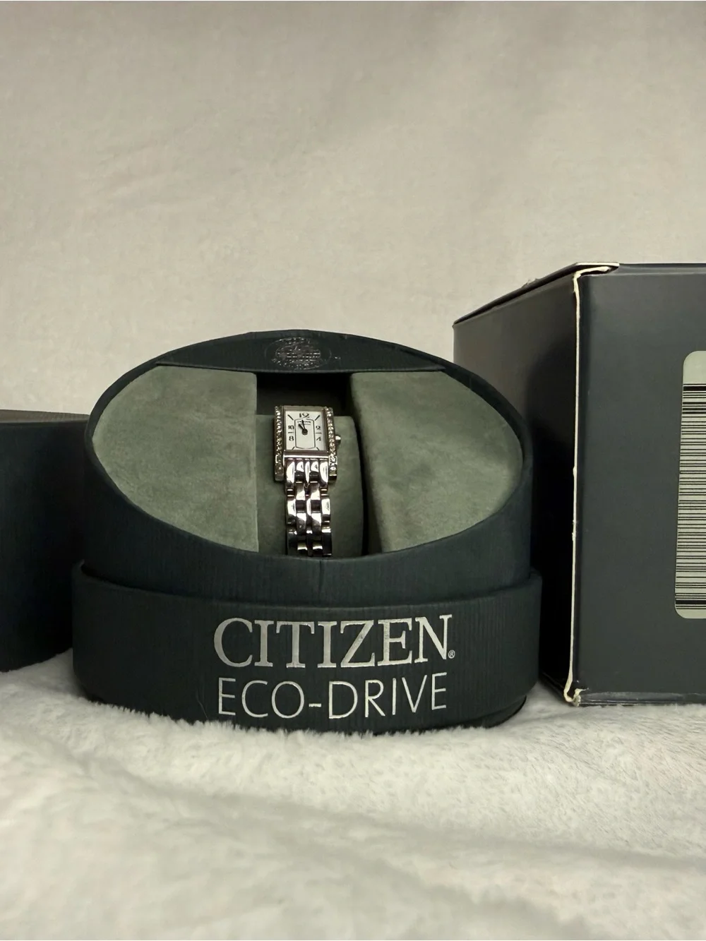 Citizen Women's Silver Rectangular Crystal Bracelet Watch